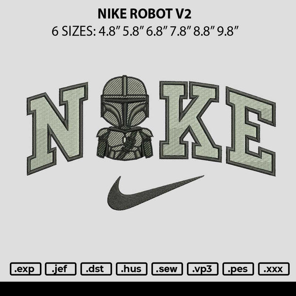 Nike Robot V2 Embroidery File 6 sizes