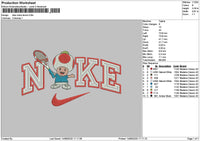 Nike Mario Tennis Embroidery File 6 sizes