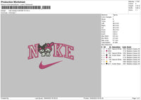 Nike Melody Kuromi V3 Embroidery File 5 sizes
