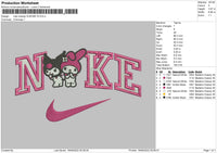 Nike Melody Kuromi V3 Embroidery File 5 sizes