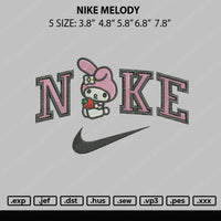 Nike Melody Embroidery File 5 sizes