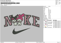 Nike Melody Kuromi Embroidery File 5 sizes