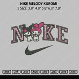Nike Melody Kuromi Embroidery File 5 sizes