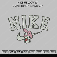Nike Melody v3 Embroidery File 5 sizes