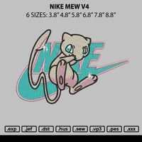 Nike Mew V4 Embroidery File 6 sizes