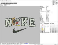 Nike Mickey V2 Embroidery File 4 Size