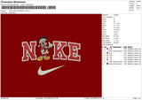 Nike Mickey Xmas V2 Embroidery File 6 sizes