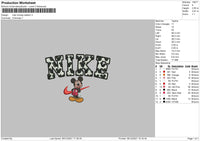 Nike Mickey Pattern Embroidery File 4 size