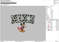Nike Mickey Pattern Embroidery File 4 size