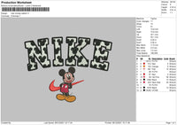 Nike Mickey Pattern Embroidery File 4 size