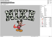 Nike Mickey Pattern Embroidery File 4 size