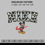 Nike Mickey Pattern Embroidery File 4 size