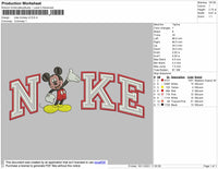 Nike Mickey V2 Embroidery File 7 size
