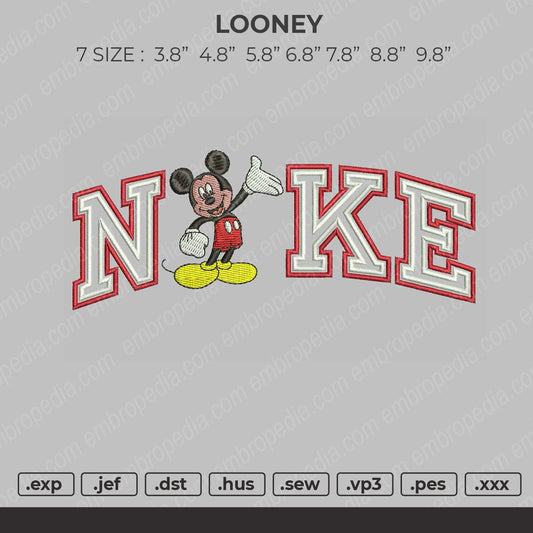 Nike Mickey V2 Embroidery File 7 size