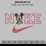 Nike Mickey V4 Embroidery File 4 size