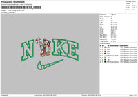 Nike Mickey Xmas Embroidery File 4 size