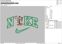 Nike Mickey Xmas Embroidery File 4 size
