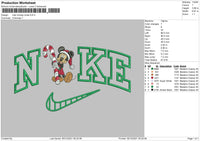 Nike Mickey Xmas Embroidery File 4 size