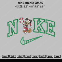Nike Mickey Xmas Embroidery File 4 size