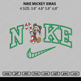 Nike Mickey Xmas Embroidery File 4 size