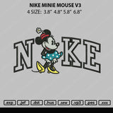 Nike Minnie Mouse V3 Embroidery File 4 size