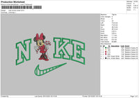 Nike Minnie Xmas Embroidery File 4 size