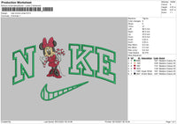 Nike Minnie Xmas Embroidery File 4 size