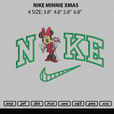 Nike Minnie Xmas Embroidery File 4 size