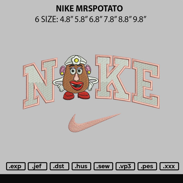 Nike Mrspotato Embroidery File 6 sizes