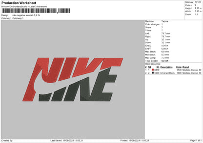 Nike Negative Swoosh Embroidery File 6 sizes