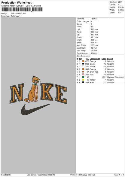 Nike Omalle Embroidery File 5 sizes