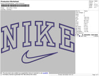 Nike Outline Swoosh Embroidery File 10 size