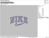 Nike Outline Swoosh Embroidery File 10 size