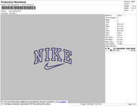 Nike Outline Swoosh Embroidery File 10 size