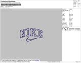Nike Outline Swoosh Embroidery File 10 size