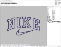 Nike Outline Swoosh Embroidery File 10 size