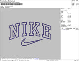 Nike Outline Swoosh Embroidery File 10 size
