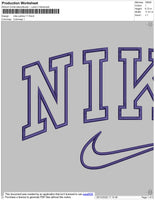 Nike Outline Swoosh Embroidery File 10 size