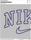 Nike Outline Swoosh Embroidery File 10 size