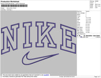 Nike Outline Swoosh Embroidery File 10 size