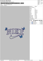 Nike Outline Butterflies Embroidery File 4 size