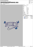 Nike Outline Butterflies Embroidery File 4 size