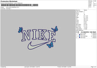 Nike Outline Butterflies Embroidery File 4 size