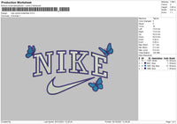 Nike Outline Butterflies Embroidery File 4 size