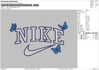 Nike Outline Butterflies Embroidery File 4 size