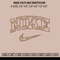 Nike Outline Emoticon Embroidery File 6 sizes