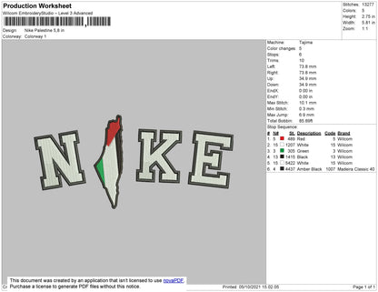 Nike Palestine Embroidery File 4 size