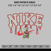 Nike Patrick Xmas Embroidery File 4 size