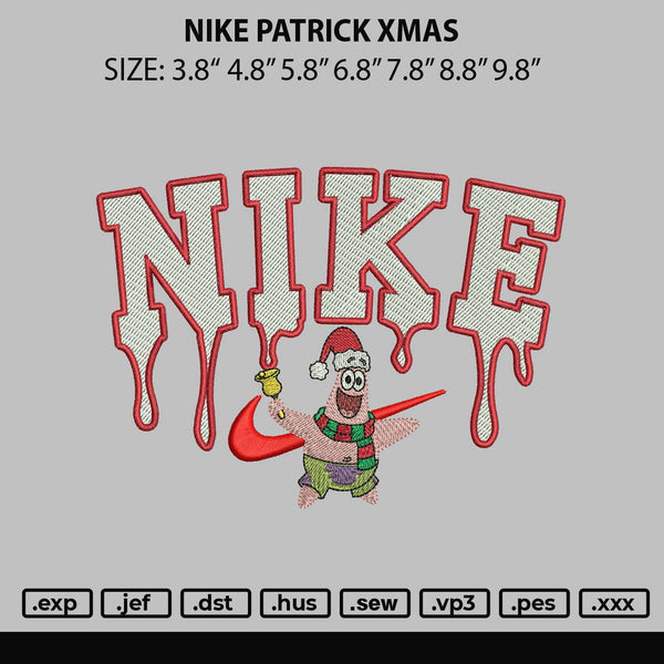 Nike Patrick Xmas Embroidery File 4 size