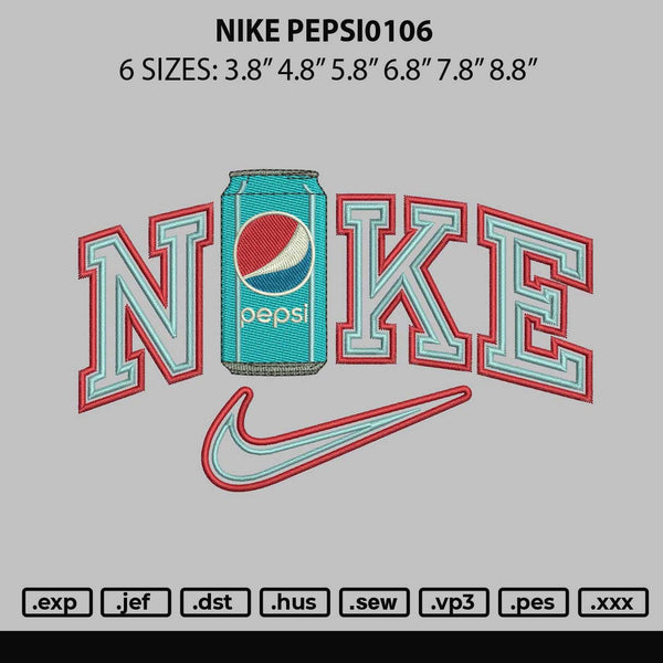 Nike Pepsi0106 Embroidery File 6 sizes